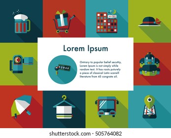 Travel and tourism icons set