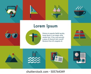 Travel and tourism icons set