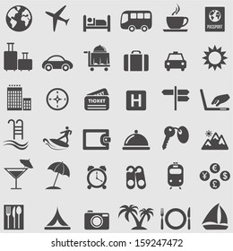 Travel  and Tourism icons set. Vector