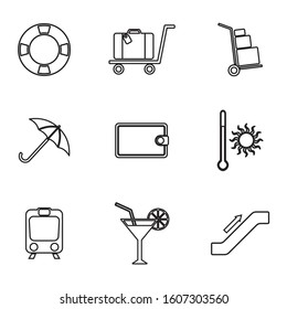Travel and tourism icons set. Vector illustration