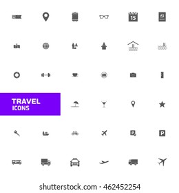 Travel and Tourism icons set. Vector illustration