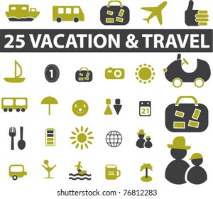 Travel & tourism icons, signs, vector illustrations
