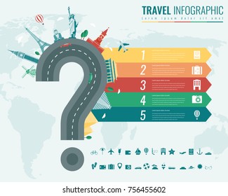 Travel and Tourism. Infographic set with charts and other elements. Vector 