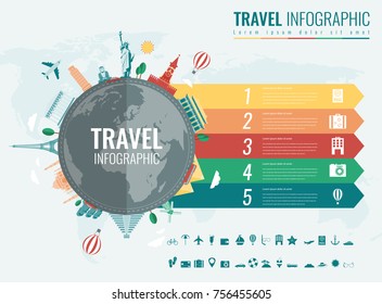 Travel Tourism Infographic Set Charts Other Stock Vector (Royalty Free ...