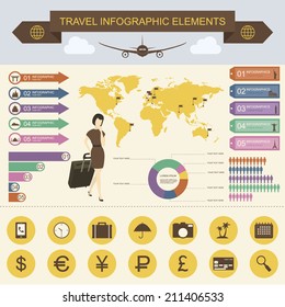 Travel And Tourism Infographics With Data Icons, Elements