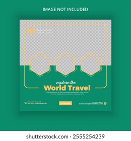 Travel and tourism instagram post banner or social media post template