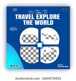 Travel and tourism instagram post or social media post template