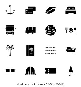 travel, tourism, journey, trip, holiday solid icon set. simple lined travel glyph icon sign concept. 