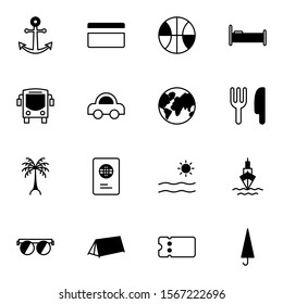 travel, tourism, journey, trip, holiday icon set. simple lined travel solid line icon sign concept. 