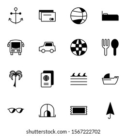 travel, tourism, journey, trip, holiday icon set. simple lined travel solid line icon sign concept. 