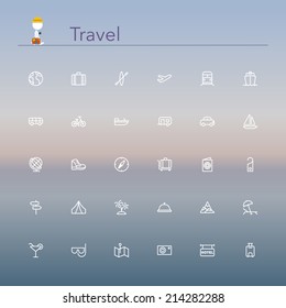 Travel and tourism line Icons set. Vector illustration.