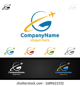 Travel and Tourism Logo for Hotel and Vacation Vector Illustration