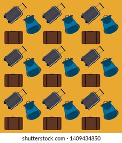Travel and tourism luggage elements pattern background vector illustration graphic design