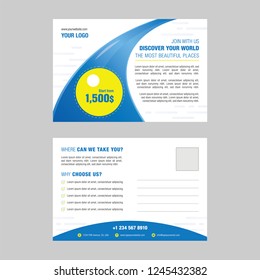 Travel & Tourism Postcard. Vector Illustration
