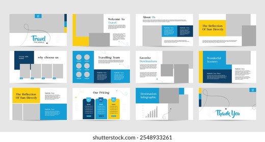 travel and tourism powerpoint slides presentation template. travel presentation layout design premium style