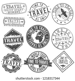 Travel and Tourism Quality Original Stamp Design Vector Art Round Seal