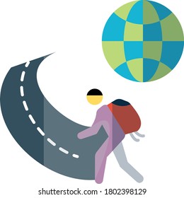 Travel and Tourism Restart Concept Vector Color Icon Design, Reopen economy after Coronavirus lockdown Symbol on White background