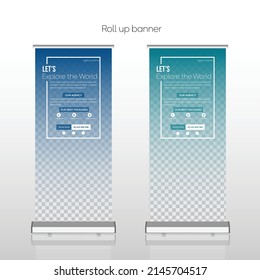 Travel Tourism Roll Up Banner Design Tour and travel roll-up stand banner template design