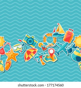 Travel and tourism seamless pattern.