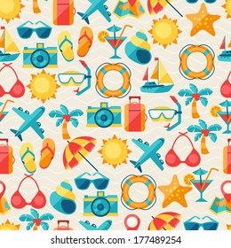 Travel and tourism seamless pattern.