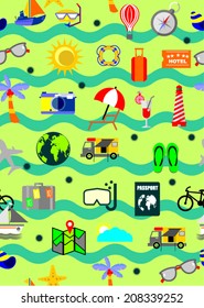 Travel and tourism seamless pattern