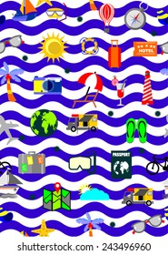 Travel and tourism seamless pattern 