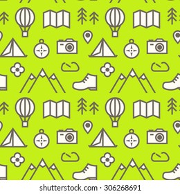 Travel and tourism seamless pattern.