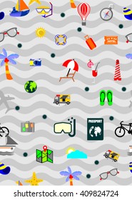Travel and tourism seamless pattern. 