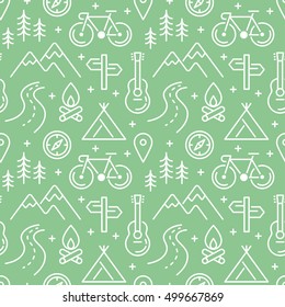 Travel and tourism seamless pattern.
