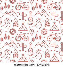 Travel and tourism seamless pattern.