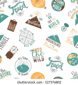 Travel and tourism seamless pattern.