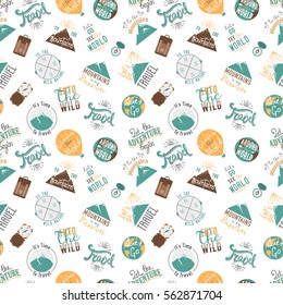 Travel and tourism seamless pattern.