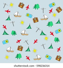 Travel and tourism seamless pattern.