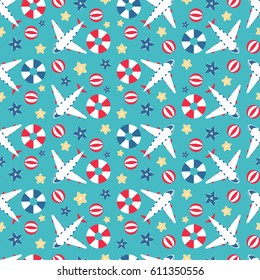 Travel and tourism seamless pattern. vector illustration

