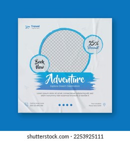 Travel and tourism social media post template design