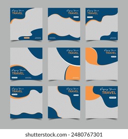 Travel and tourism social media post or Instagram post template