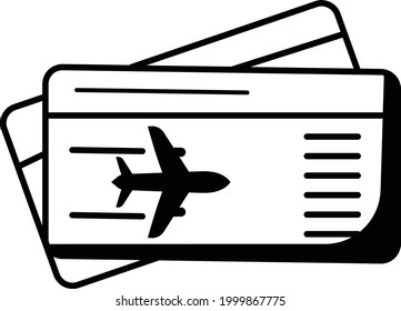 Travel and Tourism Ticket Vector Icon Design, Summer Spring activities Symbol, Hot Weather Doodle art Hand Drawn Sign, Warmest Season Elements Stock illustration, Boarding Pass Concept