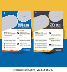 Travel  and tourism trip business promotion poster design template 