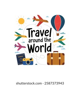 Travel And Tourism Vector Design. Travel Around The World.