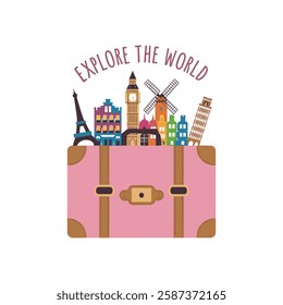 Travel And Tourism Vector Design. Explore The World.
