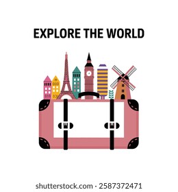Travel And Tourism Vector Design. Explore The World.