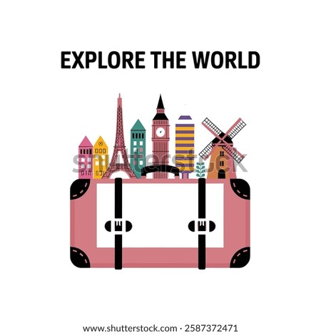Travel And Tourism Vector Design. Explore The World.