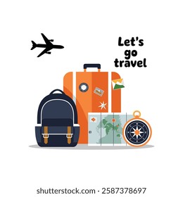 Travel And Tourism Vector Design. Let's Go Travel.