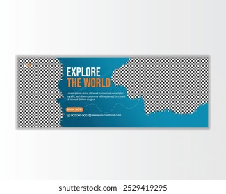 Travel and tourism vector facebook cover and web banner template