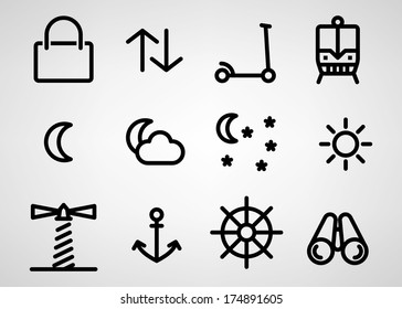 Travel and tourism vector icon on white background
