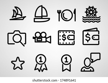 Travel and tourism vector icon on white background