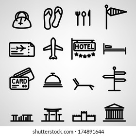 Travel and tourism vector icon on white background