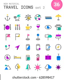 Travel, tourism and weather icons, set 2