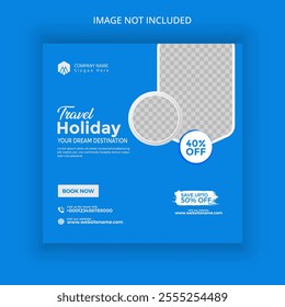 Travel and tourism web banner instagram post banner or social media post template