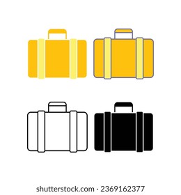 Travel or tourist bag Bag, Handbag, Baggage, luggage line Element In Trendy Style. Briefcase travelling for summer holiday and vacation icon. Vector illustration. Design on white background. EPS10